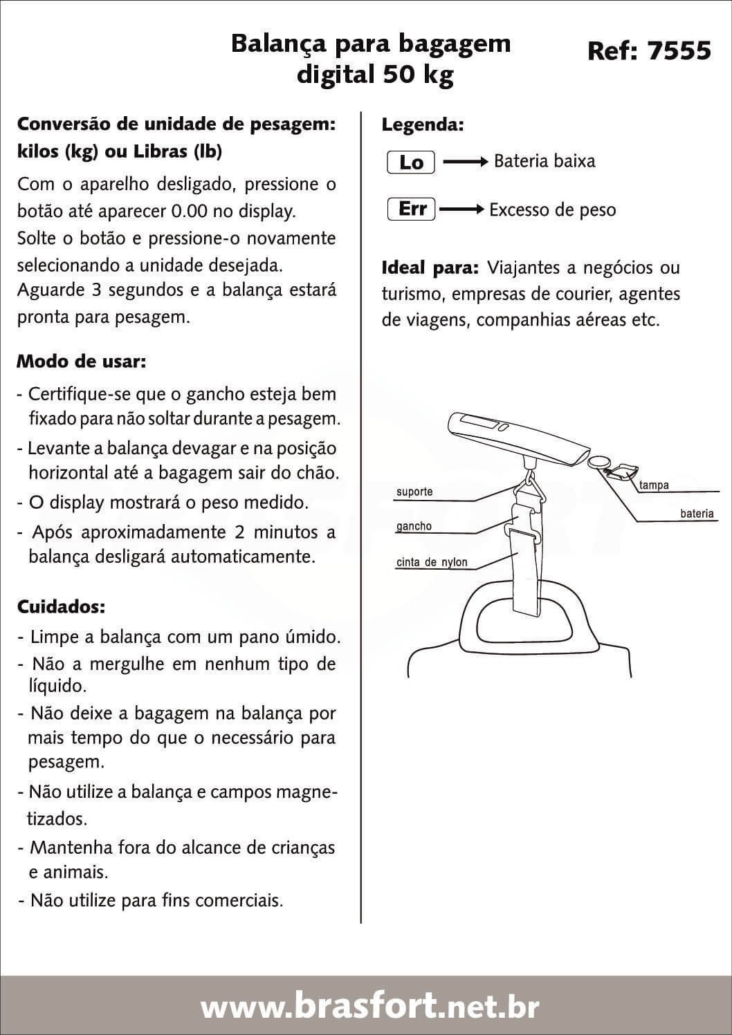 BALANÇA PARA BAGAGEM DIGITAL 50KG