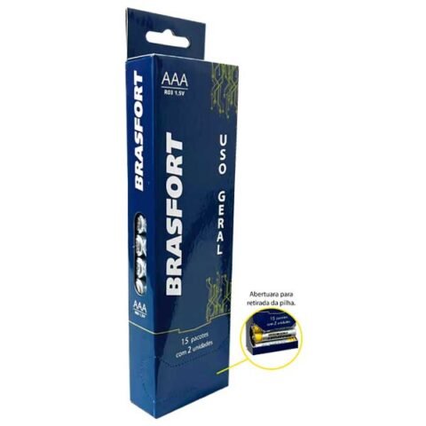 Pilha AAA Palito 1,5V – Embalagem com 15 pacotes de 2 unidades (shrink)